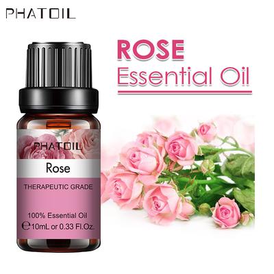 PHATOIL 5ml/10ml/15ml/30ml/100ml Rose Pure Essential Oil for Air Freshener Aromatherapy Bathing Skin Care DIY Scents Candle Floral Fragrance Oil