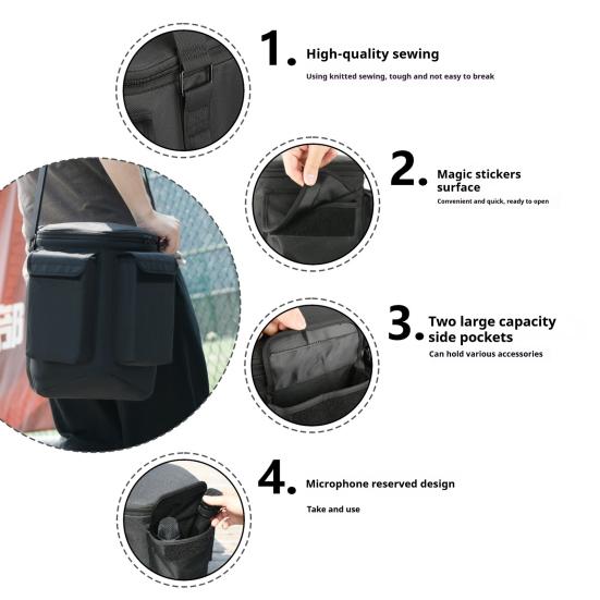 Speaker Storage Bag Travel Carrying Case with Shoulder Strap Zipper Closure Shockproof