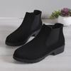 Women Winter Shoes Cow Suede Ankle Boots Chelsea Boots Chunky Boots Black Female Autumn Fashion Platform Booties Beige