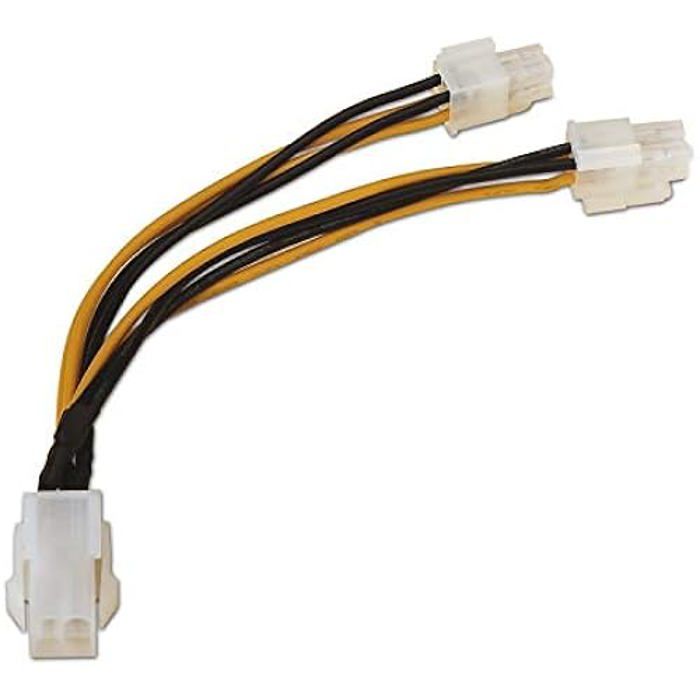 Câble d'alimentation - aisens - a131-0166 - 4pin/h-4 + 4pin/m - 15 cm - noir