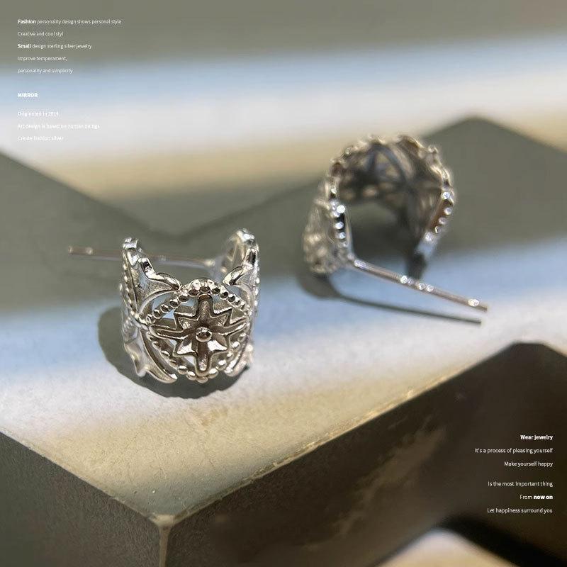 Star-Big Star-Earrings Women's Earrings Personality High-end Hollow Earrings Palace Style
