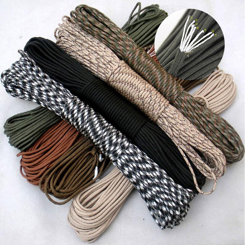 

4MM 7-Core Paracord: Outdoor Emergency Rope for Clothesline, Traction, Woven Bracelets, Tent, and Wind Rope.