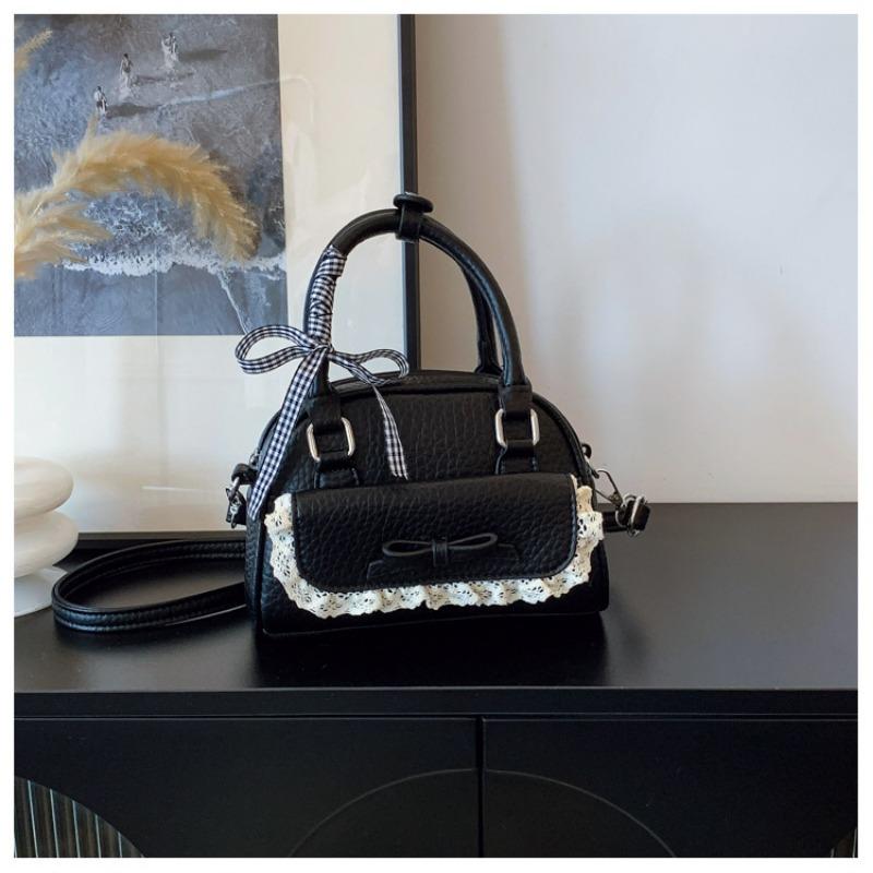 

Summer portable pillow bag women s new trendy bow shell bag versatile shoulder messenger bag чорний