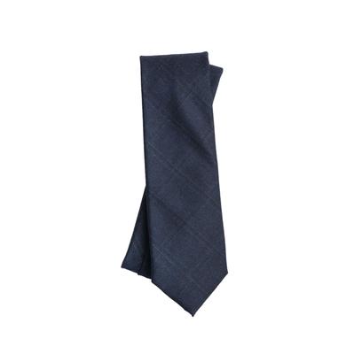 [Y&TAILOR] Italian Wool Solid Check Necktie with Brushed Finish, Super 150's WOOL Series, High-End Brand, Stylish Gift, Y&TAILOR (Check CNavy)