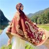 Spring new shawl women's Xizang Yunnan travel photo sunscreen scarf warm imitation cashmere thick scarf