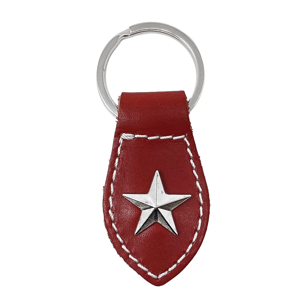 

Genuine Italian Leather Studded Keychain for [H.N.Z] Men, Red, kil-024d
