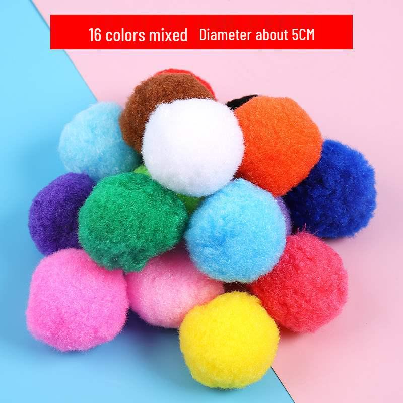 Mixed Color Fluffy Pom Poms: High Elasticity Handmade Plush Balls for DIY Decorative Accessories