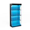 Four-tier Glass Display Cabinet, Storage, LED Lighting, Glass Doors, Smart Sensors, Dustproof, for Living Room, Bedroom, Offices. Black. 80*35*165cm