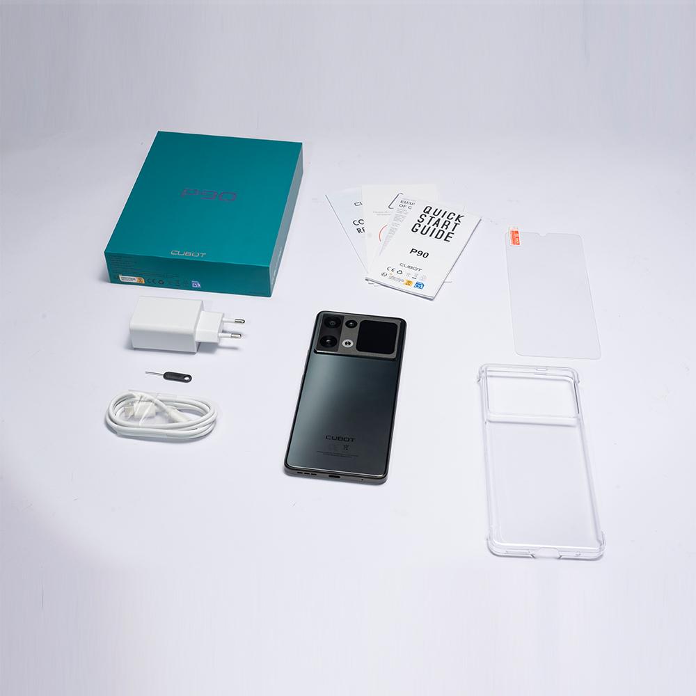 Cubot P90, Smartfon z Androidem 15, 6,88-calowy ekran 120 Hz, 12 GB RAM + 256 GB ROM, MTK Helio G100 ośmiordzeniowy, 2,2 GHz, 64 MP, 5100 mAh, NFC, telefon 4G