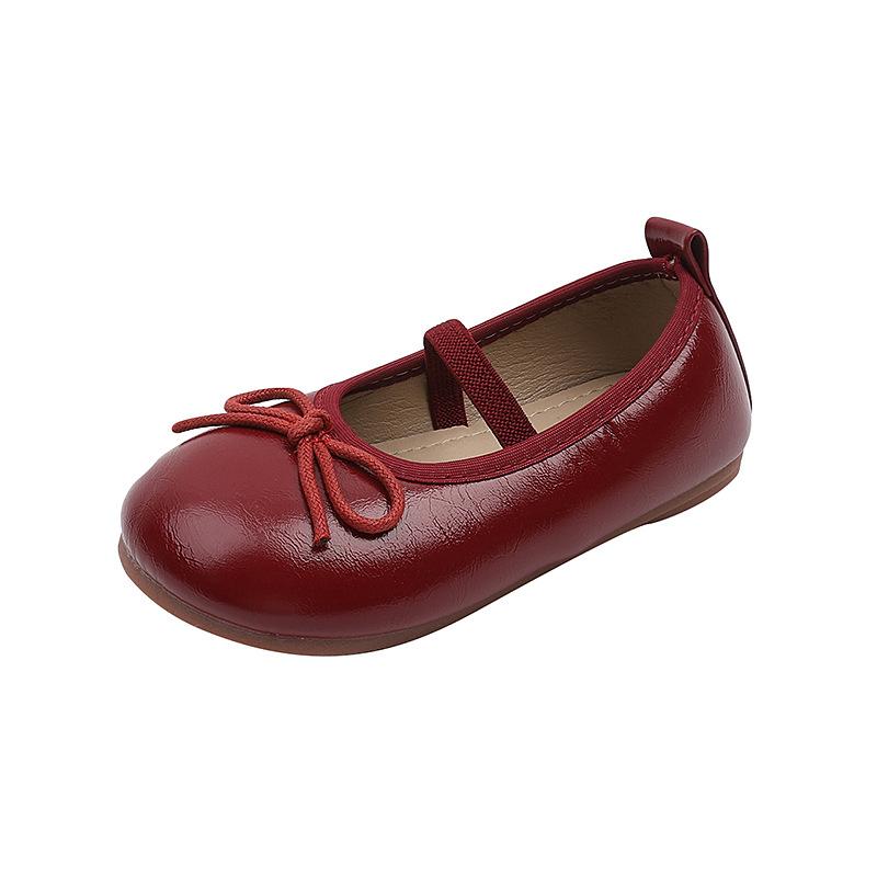 New Spring and Autumn Styles of Children's Leather Shoes, Korean-style, Fashionable, with a Bow Design, Suitable for Girls, and Versatile for