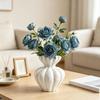 Decovlog Stylish Ceramic Flower Scandinavian X Vase, Style, Wide-Mouthed, 17.5cm 15.5cm