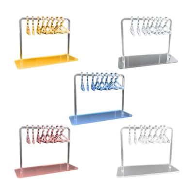 Acryl-Ohrring-Halter-Rack mit Mini-Kleiderbügeln, Schmuckständer, Ohrstecker-Organizer, Tischaufbewahrung für Frauen und Mädchen