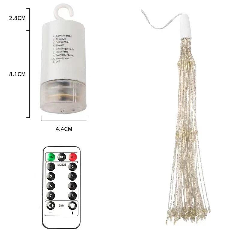 

Рождественские украшения Одуванчик Фейерверк Лампа Гирлянда Светодиодные огни 200 светодиодов 8 режимов Пульт дистанционного управления Праздничная гирлянда 90LED белый