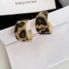 Earrings Retro Geometric Leopard Print Earrings Women'S Autumn And Winter High-End Exaggerated Niche Temperament Earrings