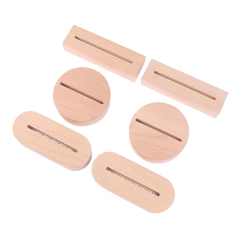 AAA Batteriebetriebener LED-Lichtständer mit Holzsockel für Acryl-Nachtlampe, Kunst, DIY-Holzlichtständer