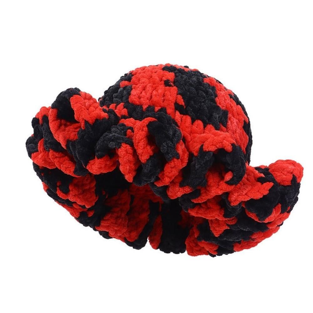 Sweet Ruffled Edge Fisherman Hat Cable Knit Winter Warm Bucket Hat Windproof Knitted Beanie  Women