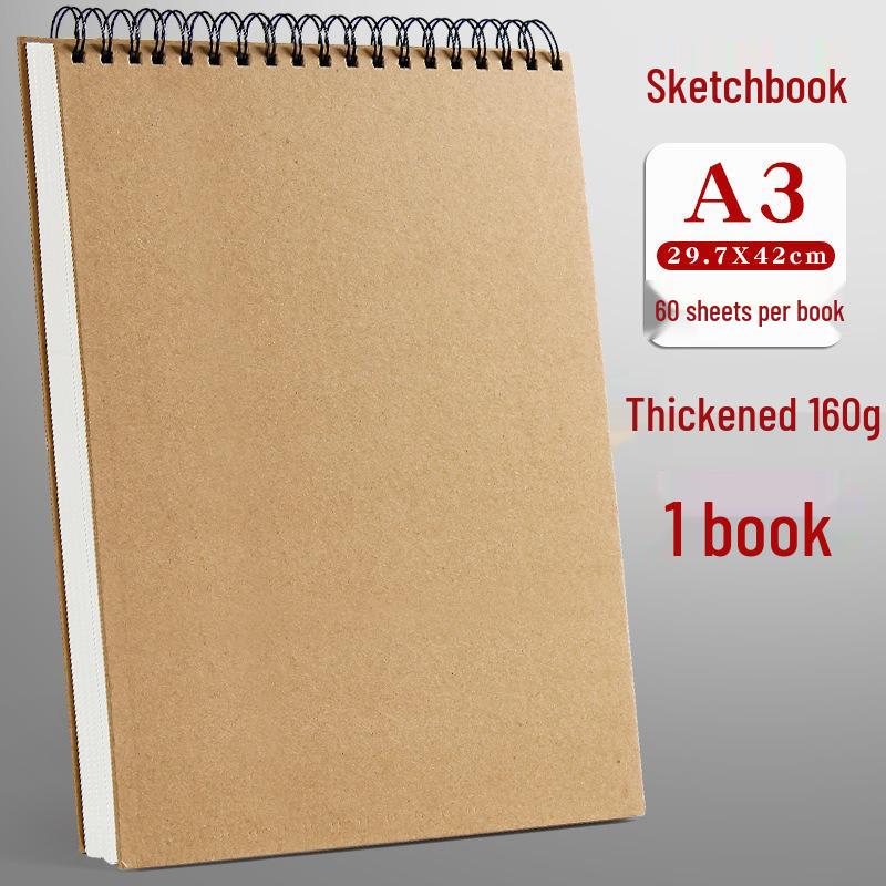 Coil-Bound Hardcover Sketchbook – Multiple Sizes: A3, A4, A5, 4K, 8K, 16K, 32K for Art and Drawing