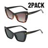 2PACK New Oversized Square Gradient Sunglasses for Women Thick Fashion Big Frame Shades Trendy UV400 Shades Sunglasses