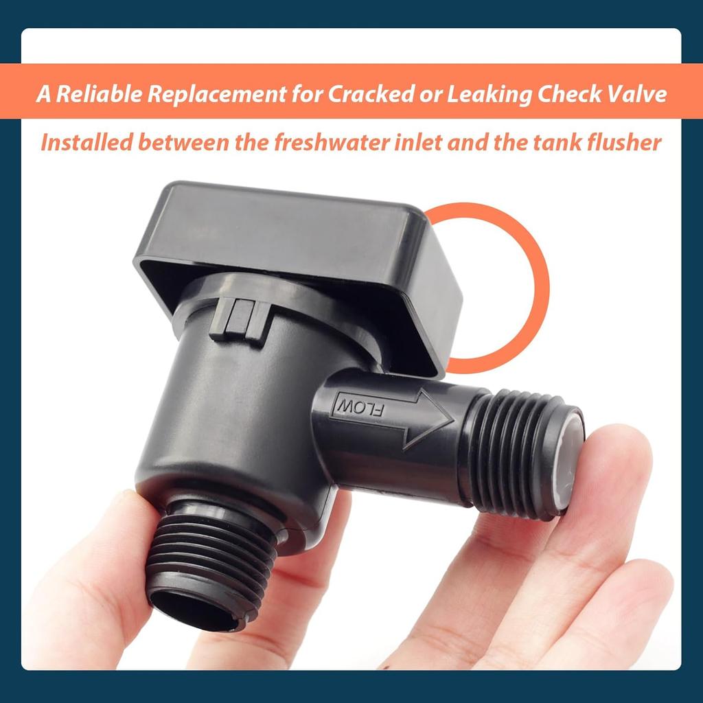 RV Vacuum Breaker Check Valve Fit For B&B Model 571 Check Valve,571-VAC-CHK-A Camper Trailer Flusher Check Valve Replace Leaking Vacuum Breaker On