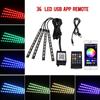 Neon 36 48 72 LED Car Interior Ambient Foot Light with USB Wireless Remote Music APP Control Auto RGB Atmosphere Decorative Lamp