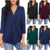 Loose V Neck Chiffon Pullover Top Womens Temperament Shirt