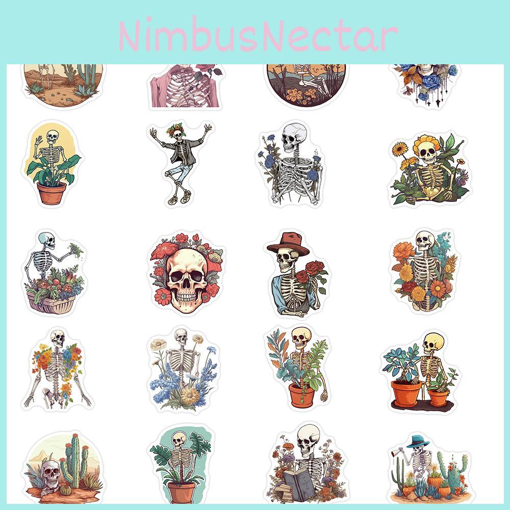 Cartoon Art Skull Sticker Set Personalize Your Guitar Notebook Or Luggage With 50 Waterproof Decals