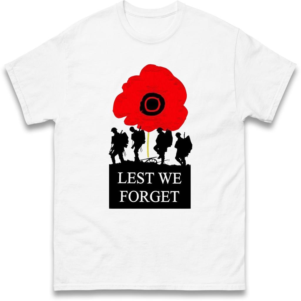 Casual Graphic Tee Unisex Veterans Lest We Forget T Shirt,Remembrance Day,Victory,Armistice Day Gift Top