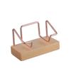 Beech Wood and Metal Desktop Business Card Holder for Hotel Front Desk Display.