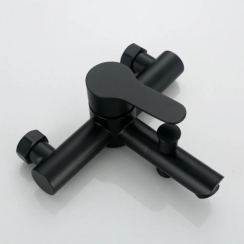 304 Stainless Steel Bathroom Faucet Shower Black Silver Faucet Wall Mounted Bathtub Shower Mixer Tap Shower Faucet Mixer Taps