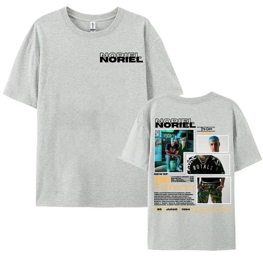Rapper Noriel Album Tour Cover Tshirts for Men Women Hip Hop Pop Music Harajuku Y2k T Shirt Male High Quality Oversized Tshirt