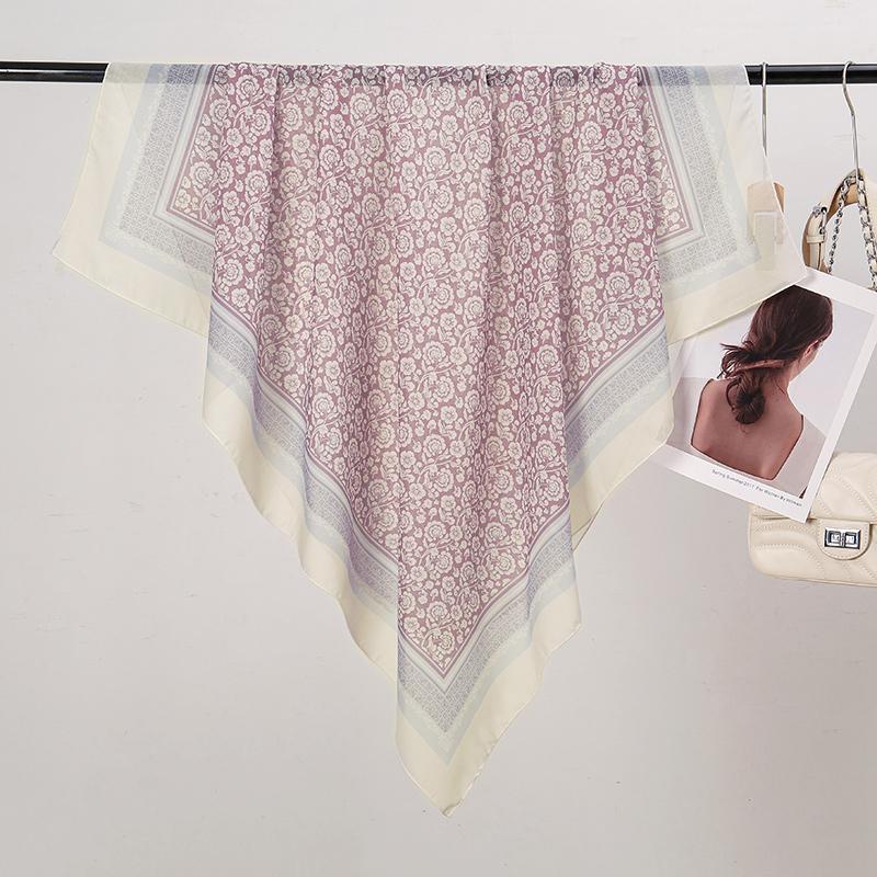 Malaysia Floral Printed 110 Square Scarf Muslim Hijab Women Elegant Shawls Ladies Casual Headscarf Turban Kerchief  Wholesale