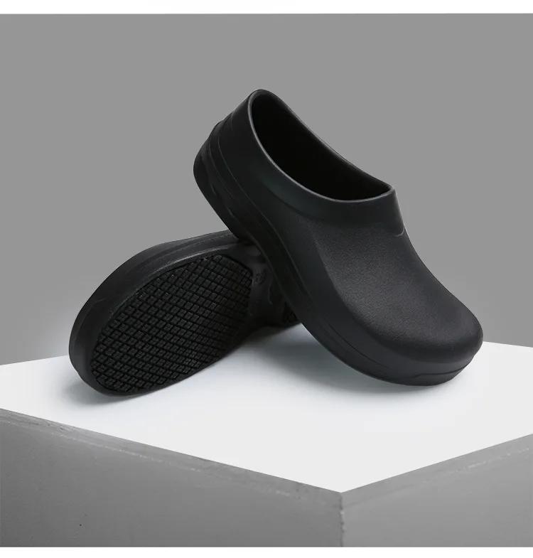 Fashion Kitchen Work Shoes Antiskid Waterproof Oil-Proof Cook Chef Shoes Slip-On Resistant Safety Shoes Clogs Zapatos Para Hombre Male