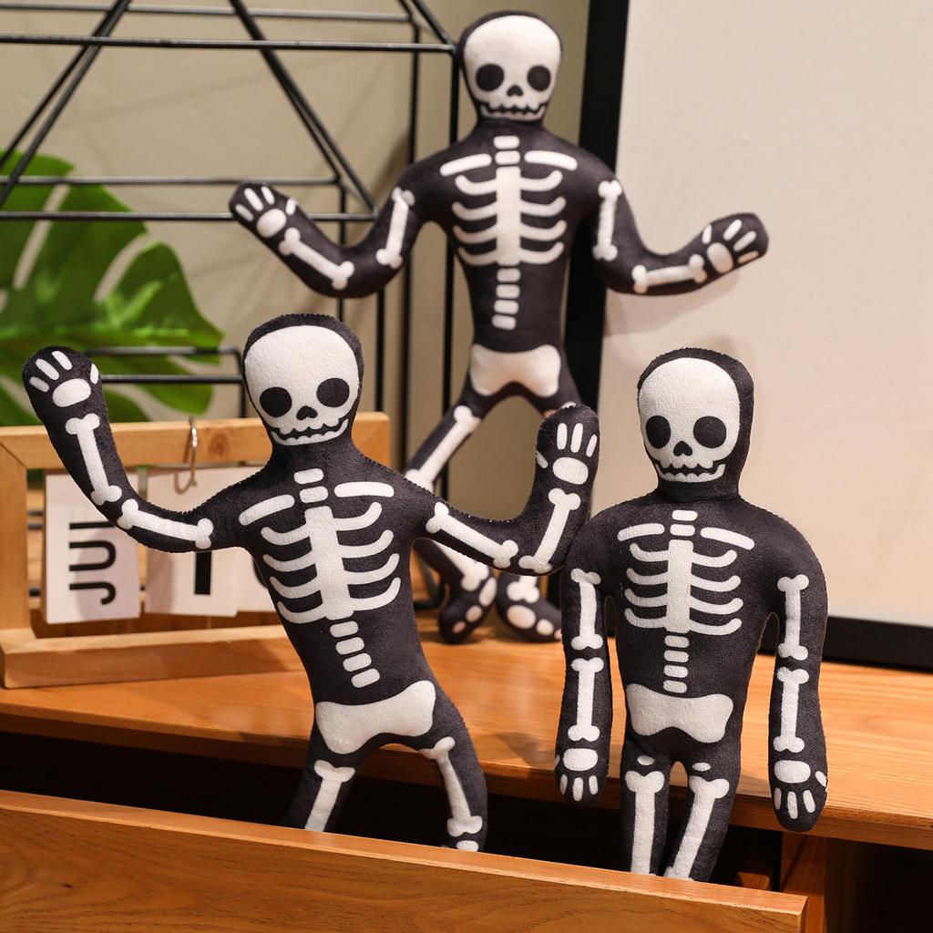 40-80cm Cartoon Angenehme Tänzernde Totenkopf Plüschtier Puppe Verschiedene Haltungen von Skelett Kürbis Geist Plüschtier Gruselige Feiertags Heimdekoration