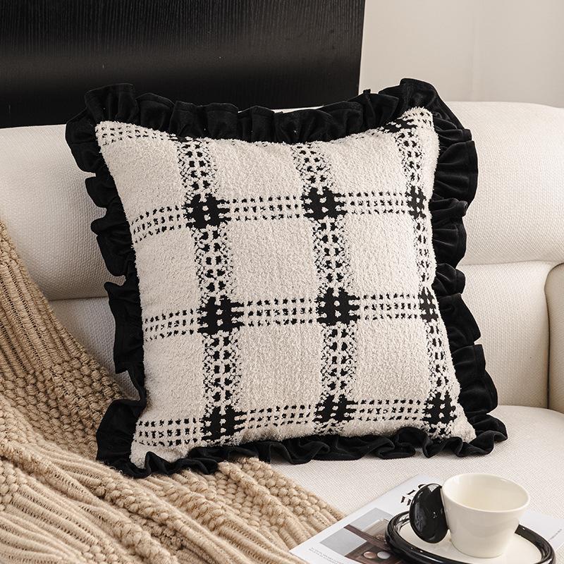 45X45CM Simple Versatile Throw Pillow Cover Black Lace Simple Waist Cushion Cover Decor Home Decorative Pillowcase 2026 New