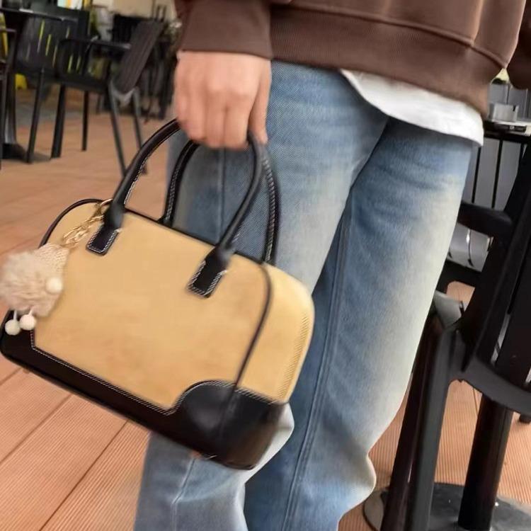 Südkorea Kleine Blog Damen Tasche Kontrastfarben Spleißen Handkissen Tasche Umhängetasche
