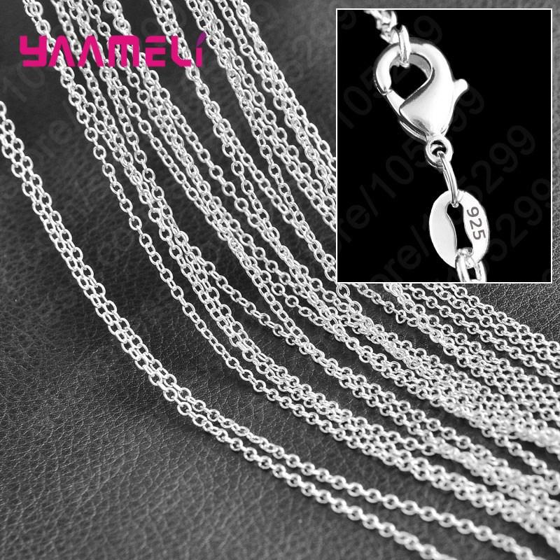 5Pcs Real 925 Silver Women Men Chains Necklace Jewelry Components Making Accessories for Pendant