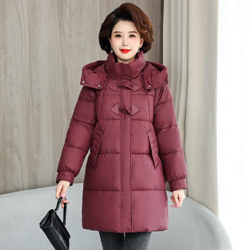 Cotton jacket mid-length down padded jacket women's Korean version loose padded jacket 2025 new winter jacket