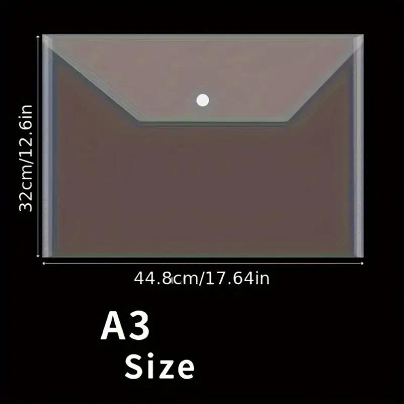 Set of 5 A3 Transparent Folders with Snap Closure - Plastic Storage Bags for Architectural Drawings Art Prints School Supplies 4800₽