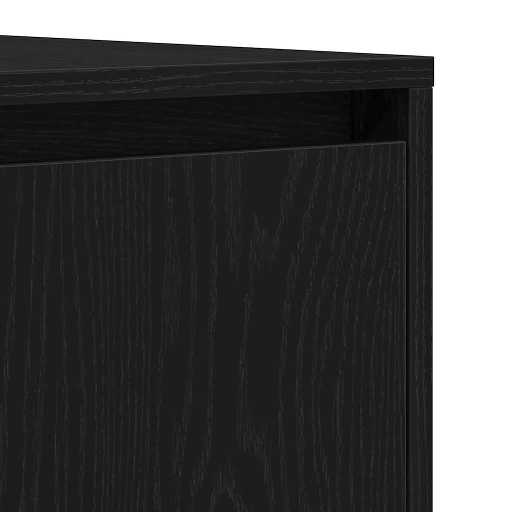 Sideboard Black Oak Effect 120 x 41 x 75 cm Wood Based Material