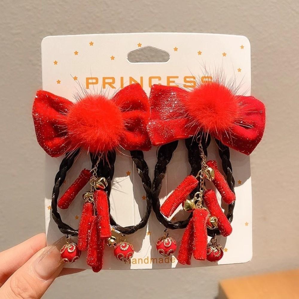 Tassels Japanese Kimono Headwear Bow New Year Bow Hairpin Chinese Tassel Fan Hairpin  Decorations