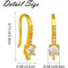 BEEFLYING 20PCS Golden Cubic Zirconia Earring Hooks Ear Wires Findings with Dangle Loops for Women DIY Jewelry Making Crafts