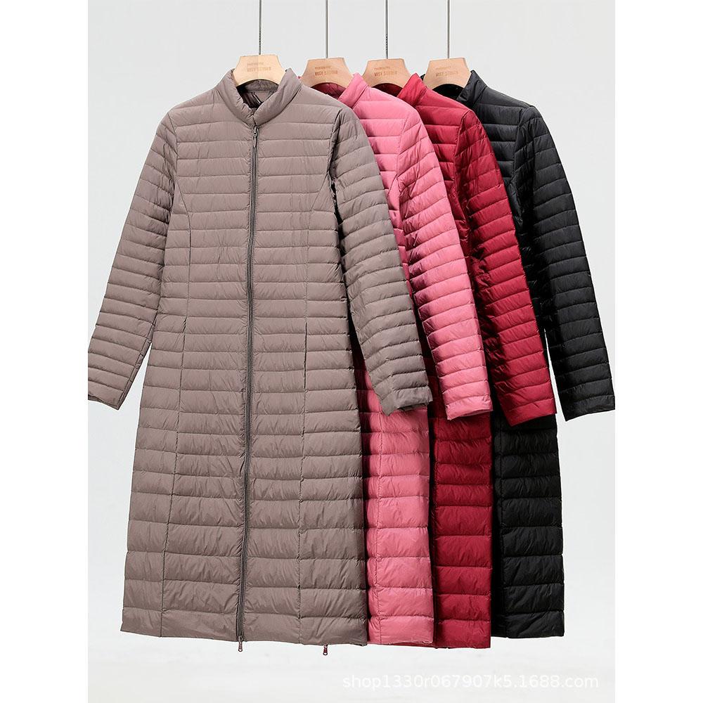 Women Light Long Quilted Duck Down Jacket Feather Puffer Parkas Plus Overcoat Windbreaker Winter Cold Pressure Down Coats