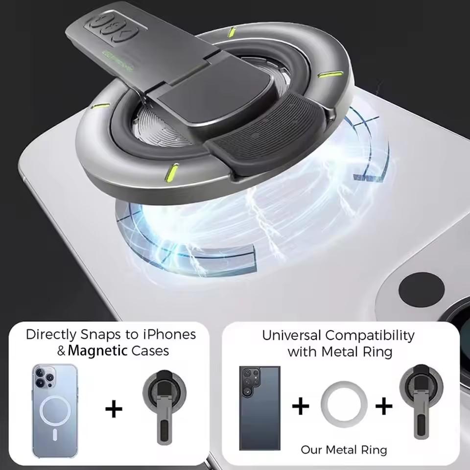 Double Sided Magnetic Finger Ring Holder Rotate Phone Stand Multi Function Phone Stand For iPhone 17 16 Portable Lazy Man Stand
