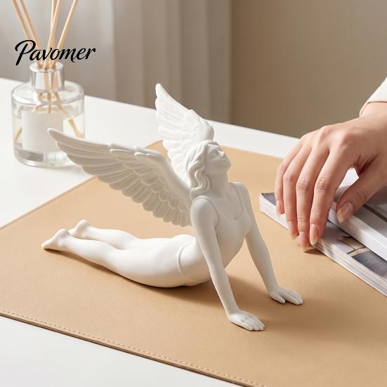 Commemorative Keepsake Gift 3D Printed Yoga Angel Figurine, Decorative Statue, Minimalist Sculpture with Detailed Versatile Interior Ornaments Wings,