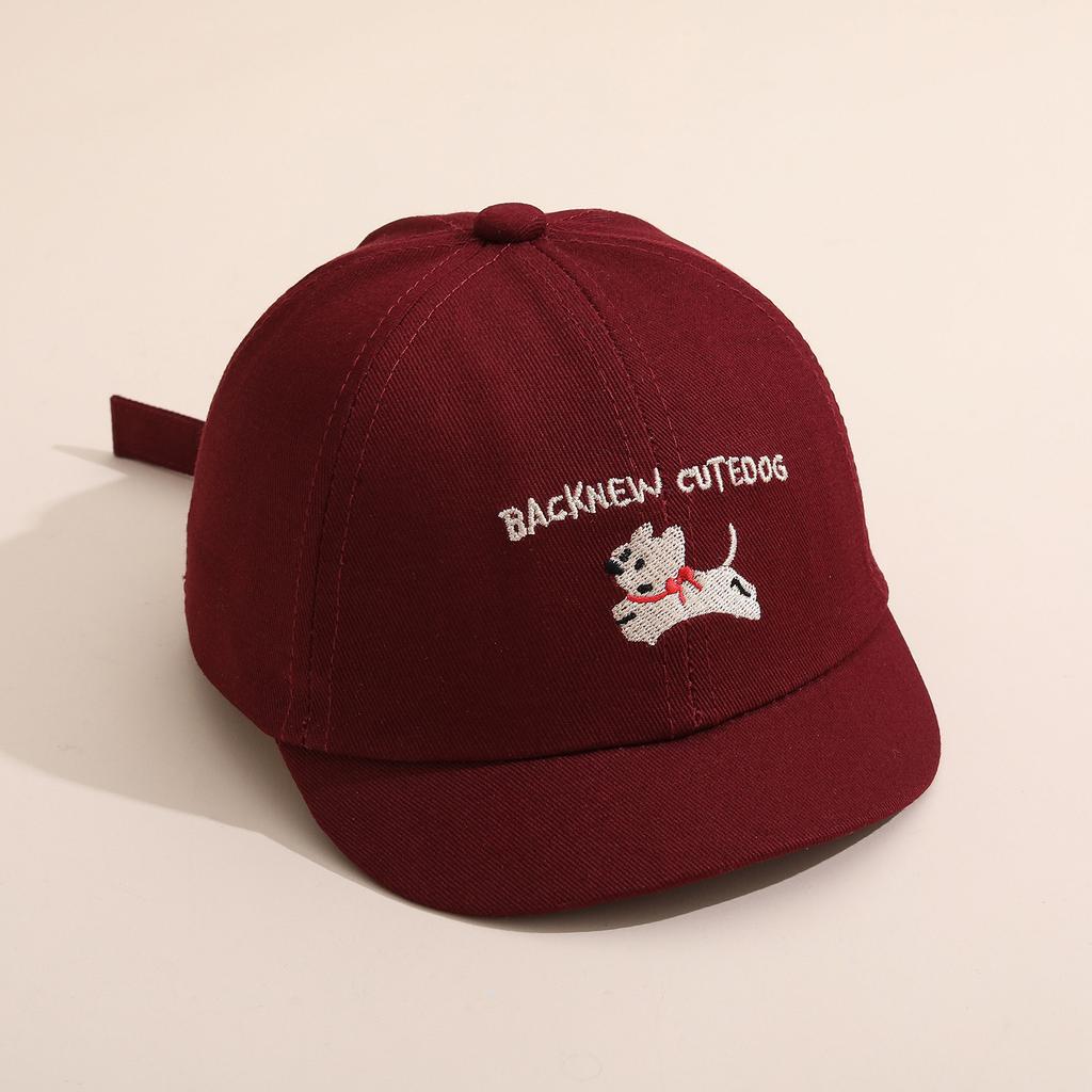 Adjustable Baseball Cap Embroidered Dog Pattern Cotton Fabric Casual Outdoor Hat Unisex Headwear for Everyday Use