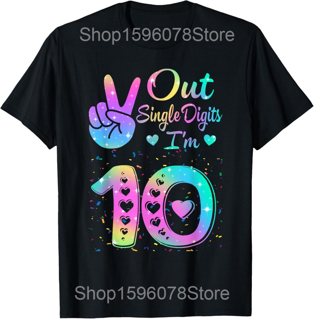 Hello Ten Est 2015 10th Birthday Girl 10 Year Old T Shirts Men Cotton Humor Streetwear Tee Short Sleeve Loose Clothing