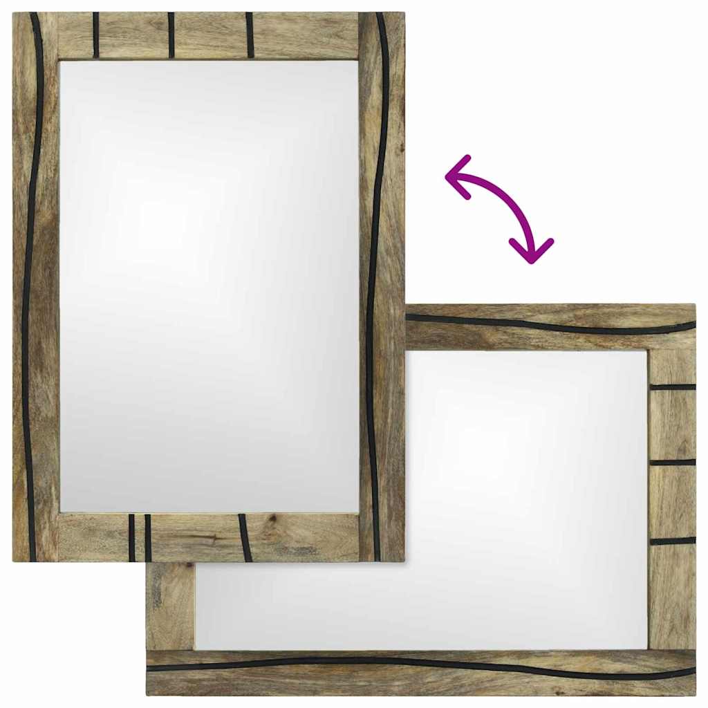 Bathroom Mirror Rectangular Natural 50 x 2.5 x 70 cm