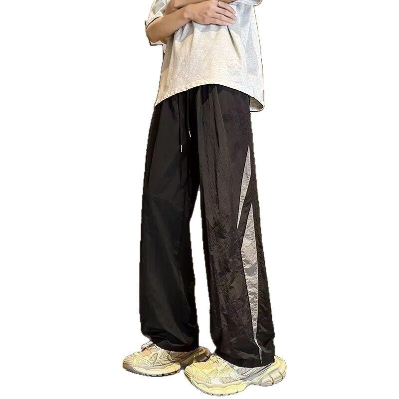 High Street Tide Harlan Quick Drying Boys Summer Color Matching Trend Thin Loose Straight Overalls