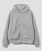 Agod Reversible Heavy Fleece Boa Hooded Zip-Up [Heather Grey]