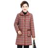 Mom's Warm Plaid Velvet-Enhanced Winter Coat for Mid-Aged Women